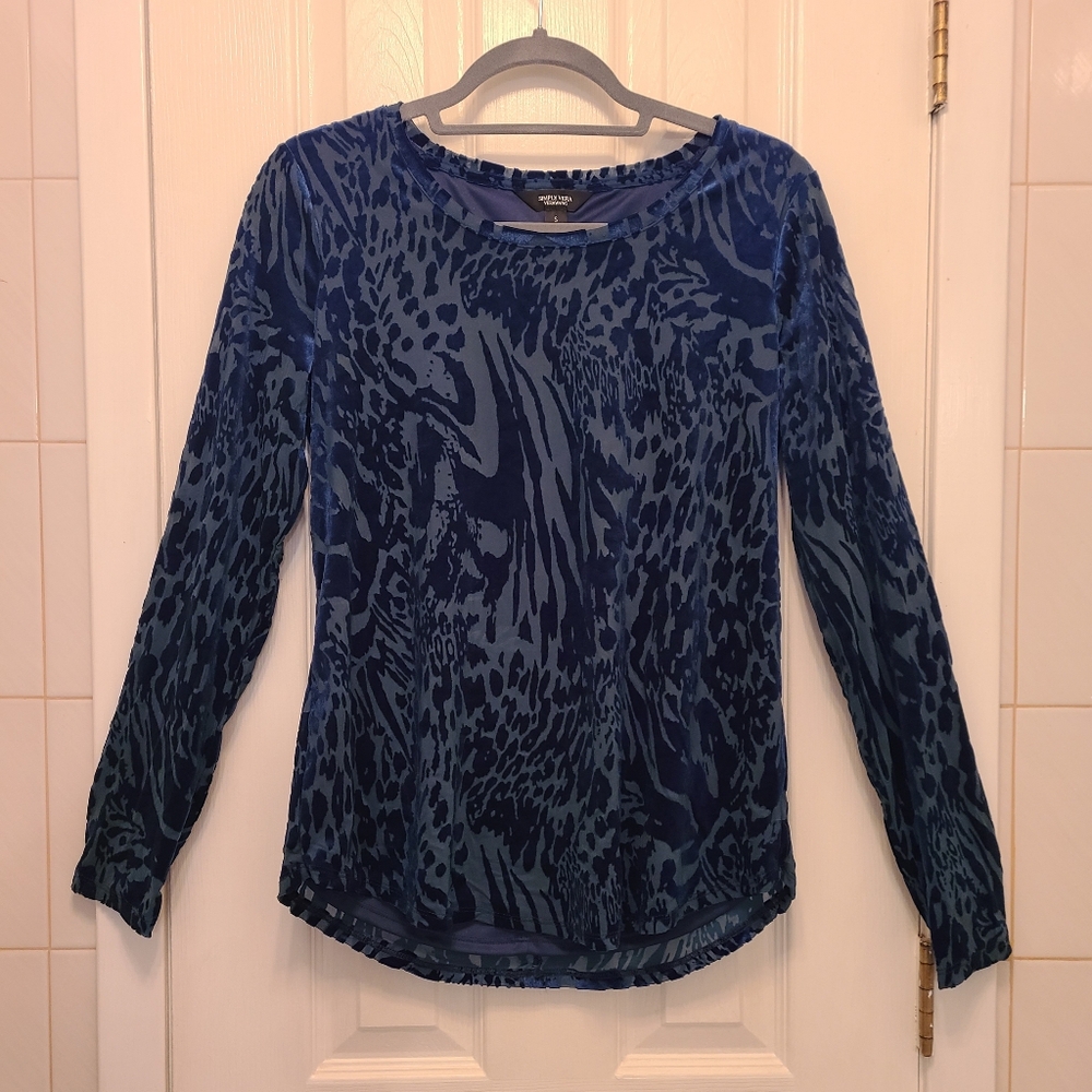 Simply Vera Vera Wang Long Sleeve Emerald Green Scoop Neck Blouse Size Small